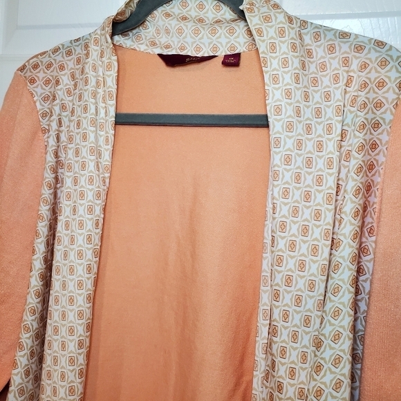 G.I.L.I. Womens Cardigan Orange Print Flowy Long Sleeve Soft Sweater Sz 1X - Picture 3 of 9